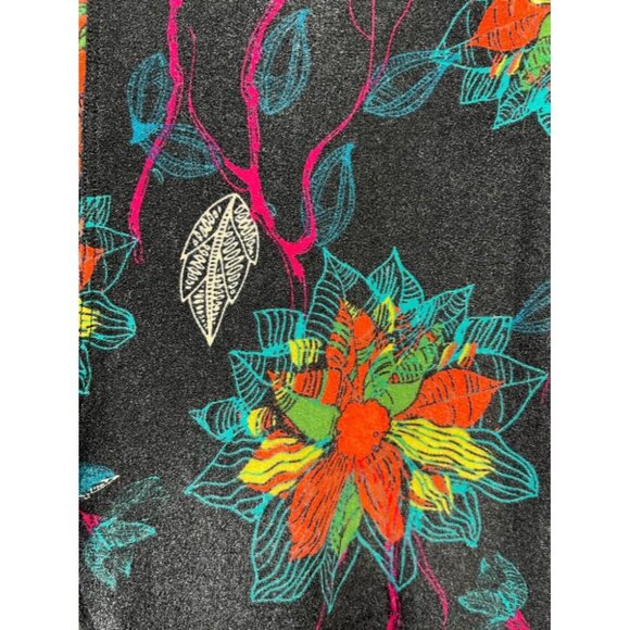 Lularoe Womens Leggings One Size Fits All Black and Neon Floral RN #142161 - Picture 10 of 13